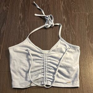 Hollister Cream Ruched Crop Tank Top